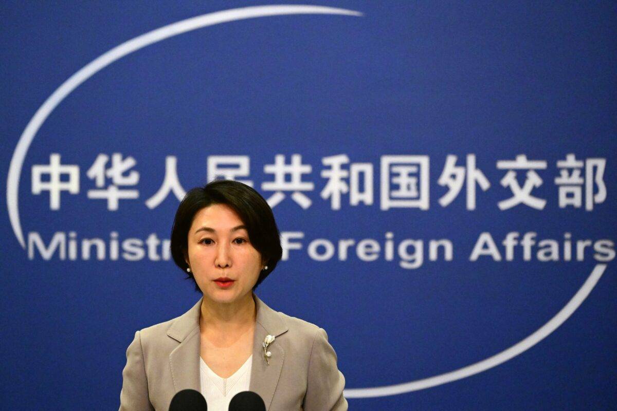 China's foreign ministry spokeswoman Mao Ning addresses a press conference at the Ministry of Foreign Affairs of the People's Republic of China, in [PEDRO PARDO/AFP via Getty Images]