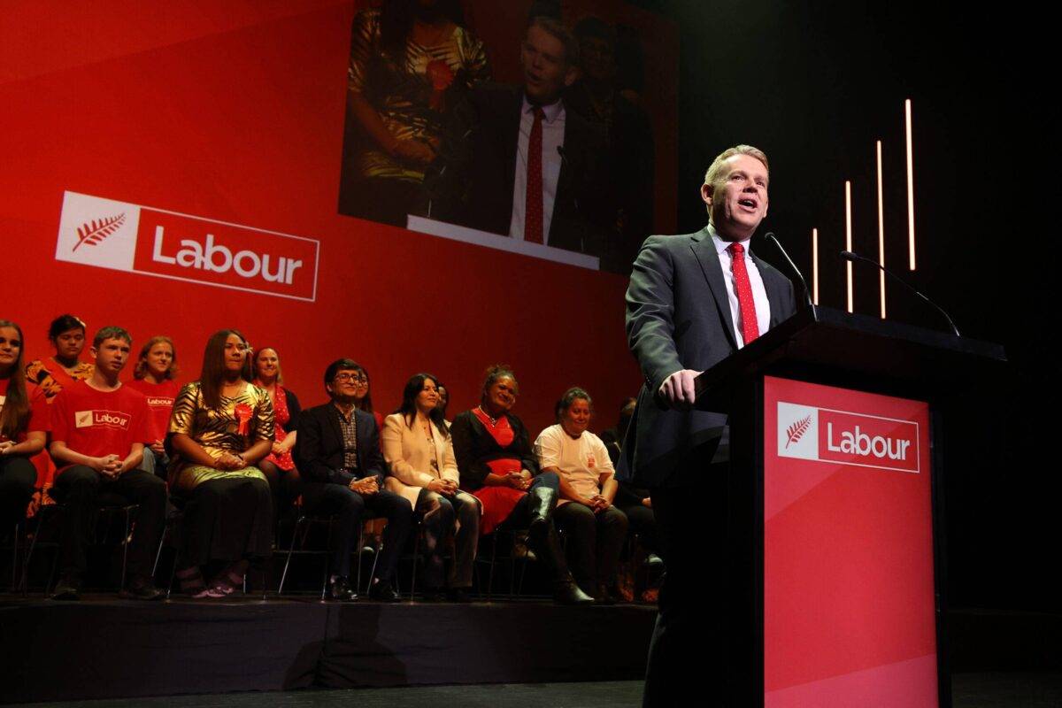 Prime Minister Chris Hipkins speaks to supporters as he launches Labour's election campaign at the Aotea Centre, on September 02, 2023 in Auckland, New Zealand [Fiona Goodall/Getty Images]