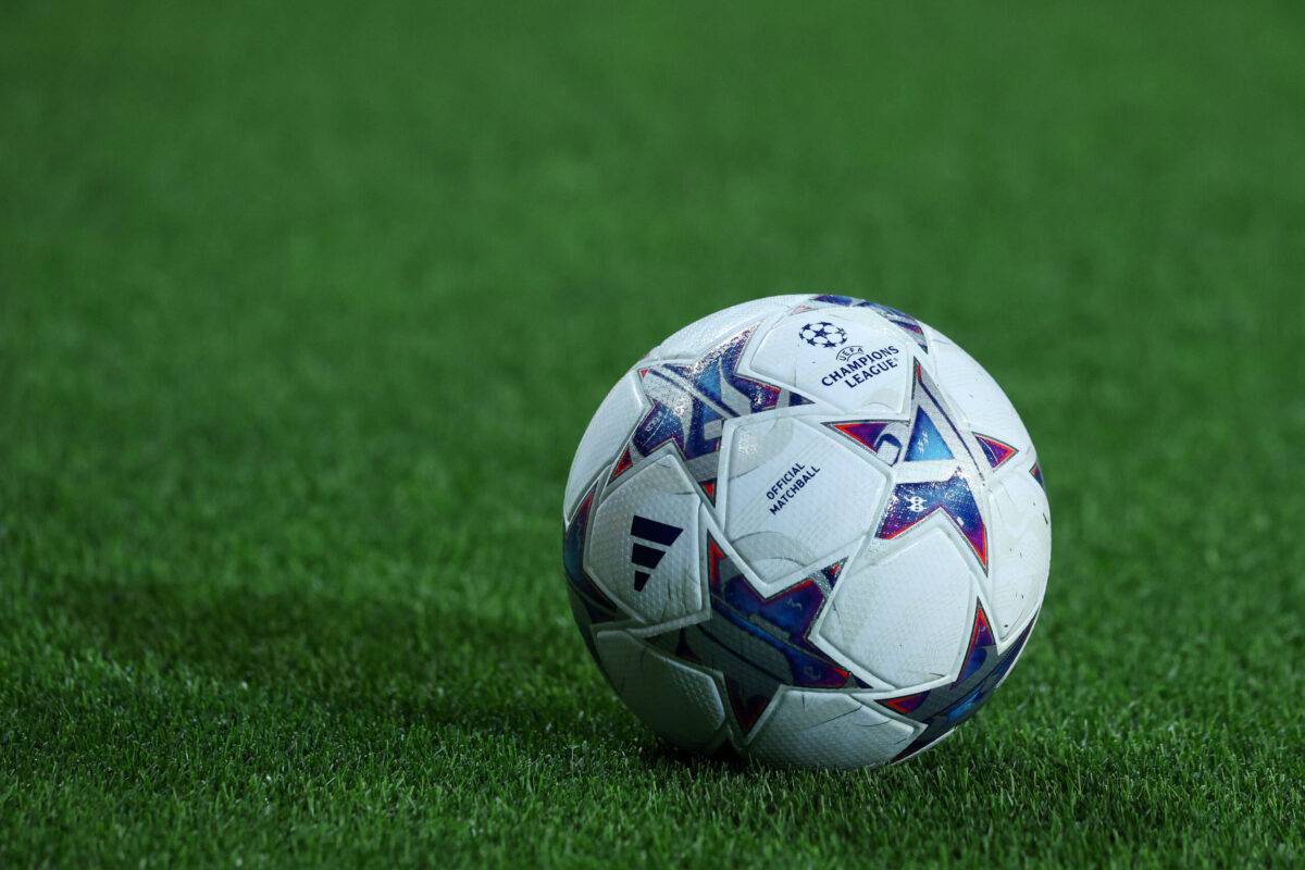 A detailed view of the Adidas Finale 23, Official Match Ball of the UEFA Champions League at Estadio do Dragao on October 04, 2023 in Porto, Portugal [Carlos Rodrigues/Getty Images]