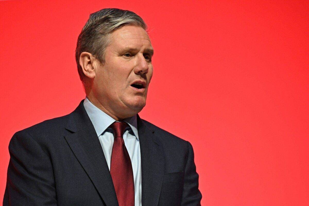Britain's main opposition Labour Party leader Keir Starmer in Liverpool, northwest England, on October 11, 2023 [PAUL ELLIS/AFP via Getty Images]