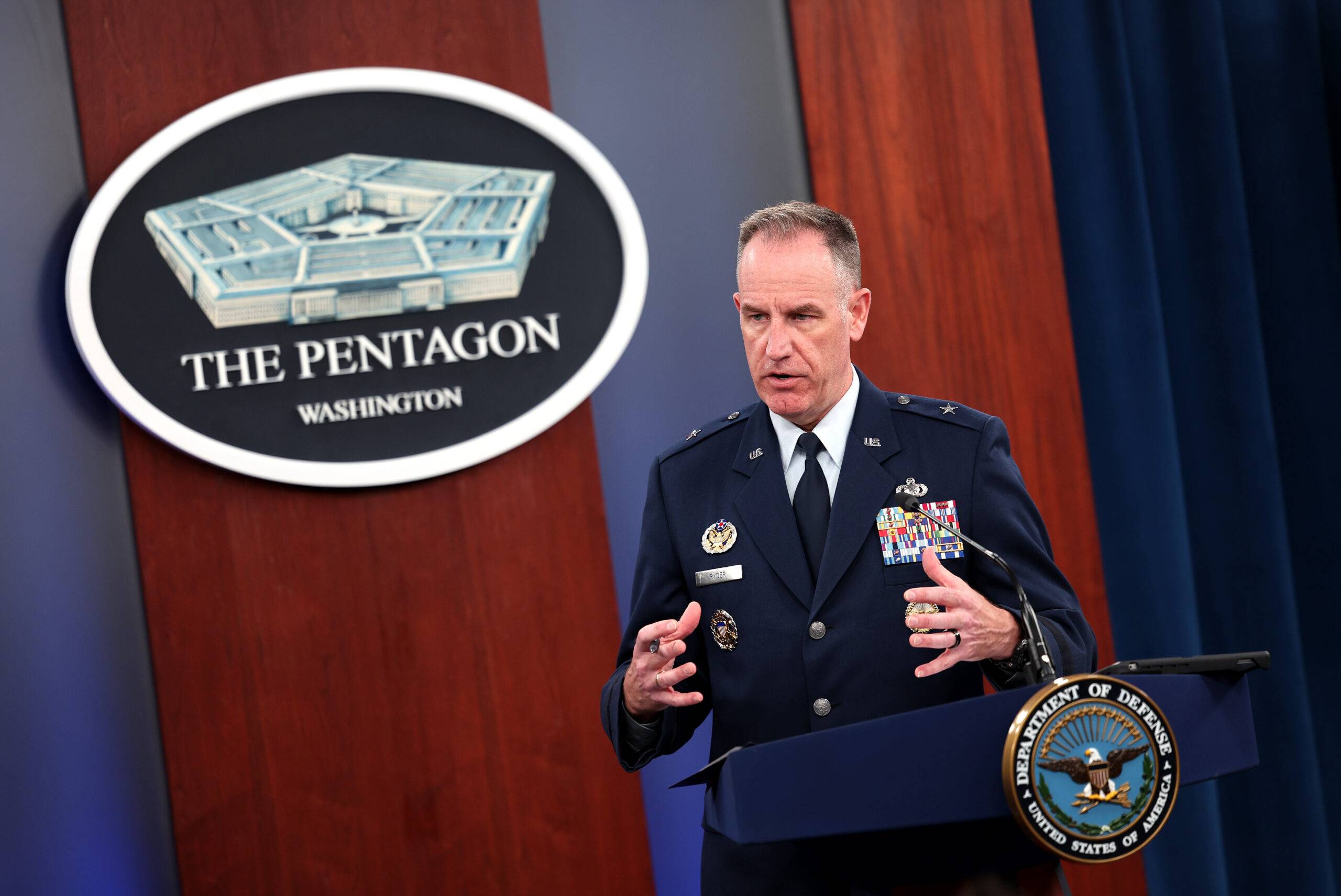 Pentagon Press Secretary Air Force Brig. Gen. Pat Ryder Holds Briefing At The Pentagon