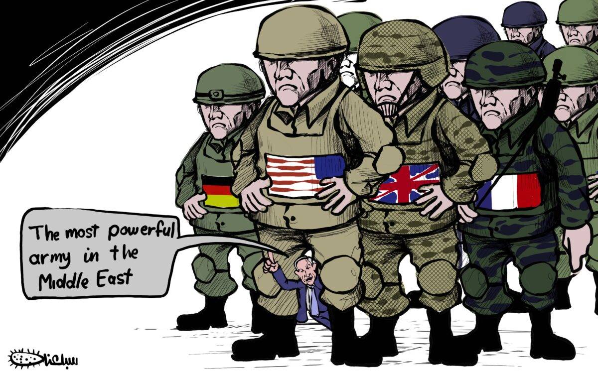 US, UK, France, Germany: all complicit in the war crimes committed by Israel - Cartoon [Sabaaneh/Middle East Monitor] 
