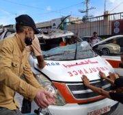 Israeli army attacking ambulances in Gaza on 7 October 2023.
