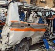 Israeli army attacking ambulances in Gaza on 7 October 2023.