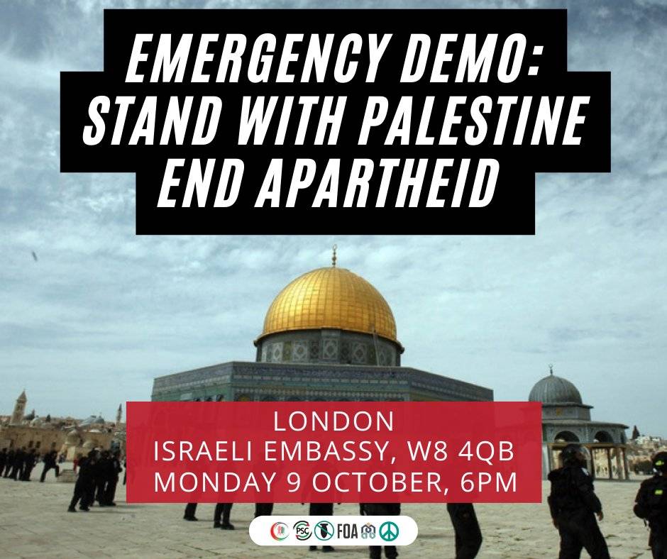 Emergency demo: Stand with Palestine End Aapartheid