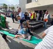 Israel's warplanes target Al-Sousi Mosque in Gaza City on October 09, 2023. [Mohammed Asad/Middle East Monitor]