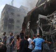 Israel strikes residential tower in Jabalia refugee camp on October 09, 2023. [Palestine Online]