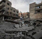 Dozens killed in an Israeli strike on a market place in Jabalia in Gaza on 9 October 2023 [Motasem A Dalloul/Middle East Monitor]