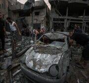 Dozens killed in an Israeli strike on a market place in Jabalia in Gaza on 9 October 2023 [Motasem A Dalloul/Middle East Monitor]