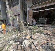 Al-Shati refugee camp bombed in Gaza on October 09, 2023. [Mohammed Asad/Middle East Monitor]
