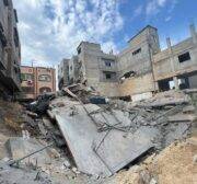 Al-Shati refugee camp bombed in Gaza on October 09, 2023. [Mohammed Asad/Middle East Monitor]