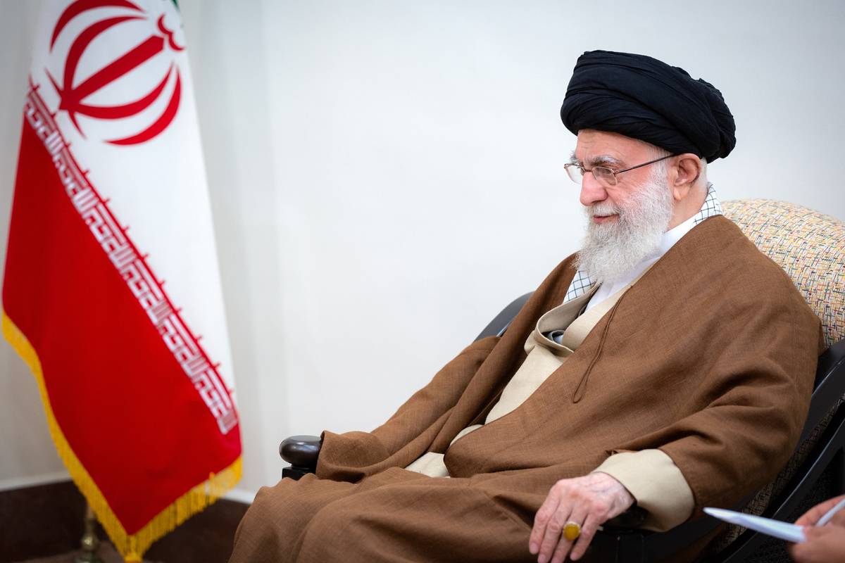 Supreme Leader of Iran Ayatollah Ali Khamenei meets with Iraqi Prime Minister Mohammed Shia' Al Sudani (not seen) in Tehran, Iran on November 06, 2023 [Iranian Leader Press Office - Anadolu Agency]