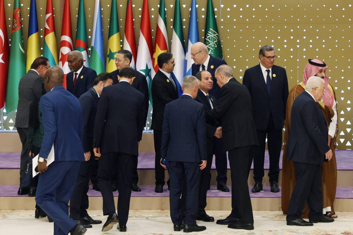 Leaders from Arab and Islamic countries Extraordinary at the Joint Summit of the Organisation of Islamic Cooperation and the Arab League at King Abdulaziz International Conference Center in Riyadh, Saudi Arabia on November 11, 2023. [Mustafa Kamacı - Anadolu Agency]