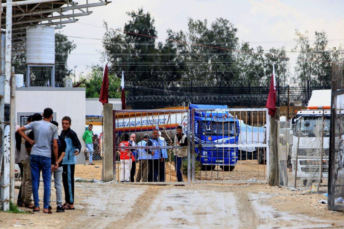 Trucks carrying 23,000 liters of fuel, which its usage has been restricted by Israel to 'only transporting aid from Rafah, arrive in Rafah, Gaza on November 15, 2023 [Abed Rahim Khatib/Anadolu Agency]