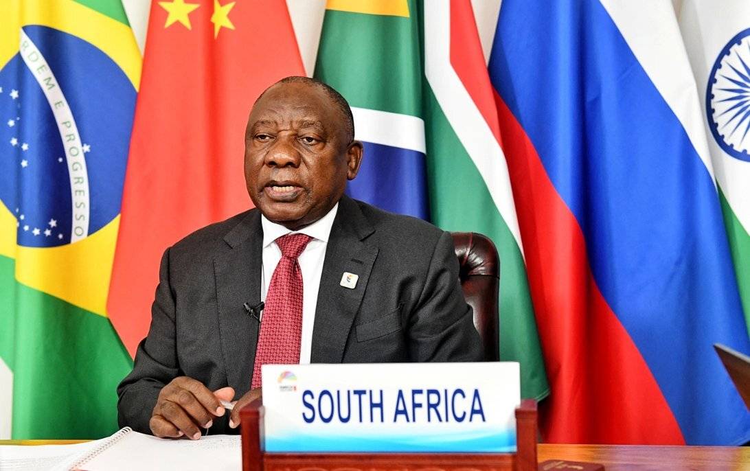 South African President Cyril Ramaphosa gives a speech in Johannesburg, South Africa on November 21, 2023. [Presidency of South Africa - Anadolu Agency]