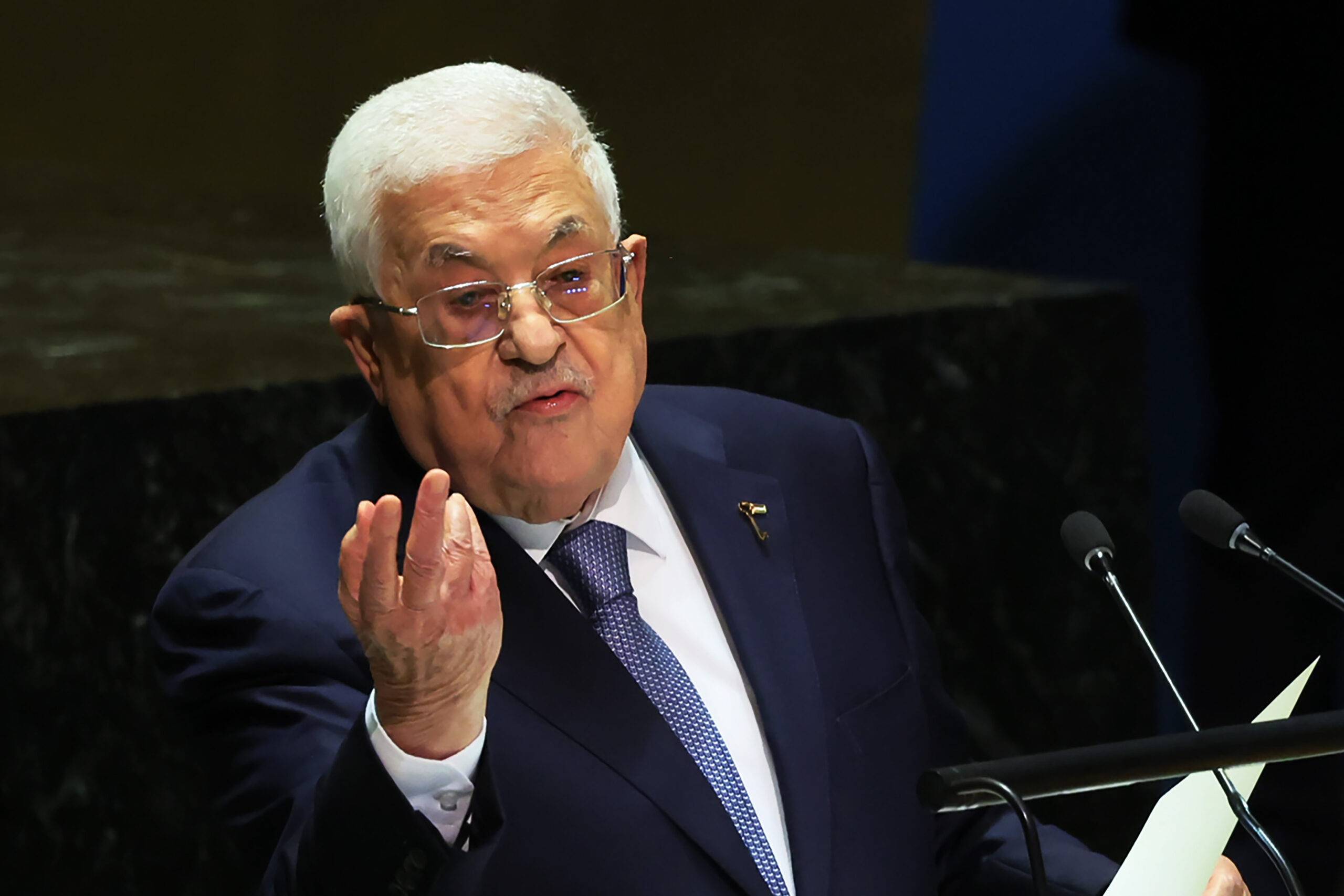 President of the State of Palestine Mahmoud Abbas speaks during the United Nations General Assembly (UNGA) at the United Nations headquarters on September 21, 2023 in New York City [Michael M. Santiago/Getty Images]