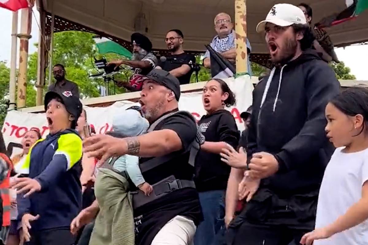 Pro-Palestinians protesters in New Zealand perform the traditional Haka dance in a show of solidarity with Gaza as Israeli bombardment continues to claim thousands of civilian lives