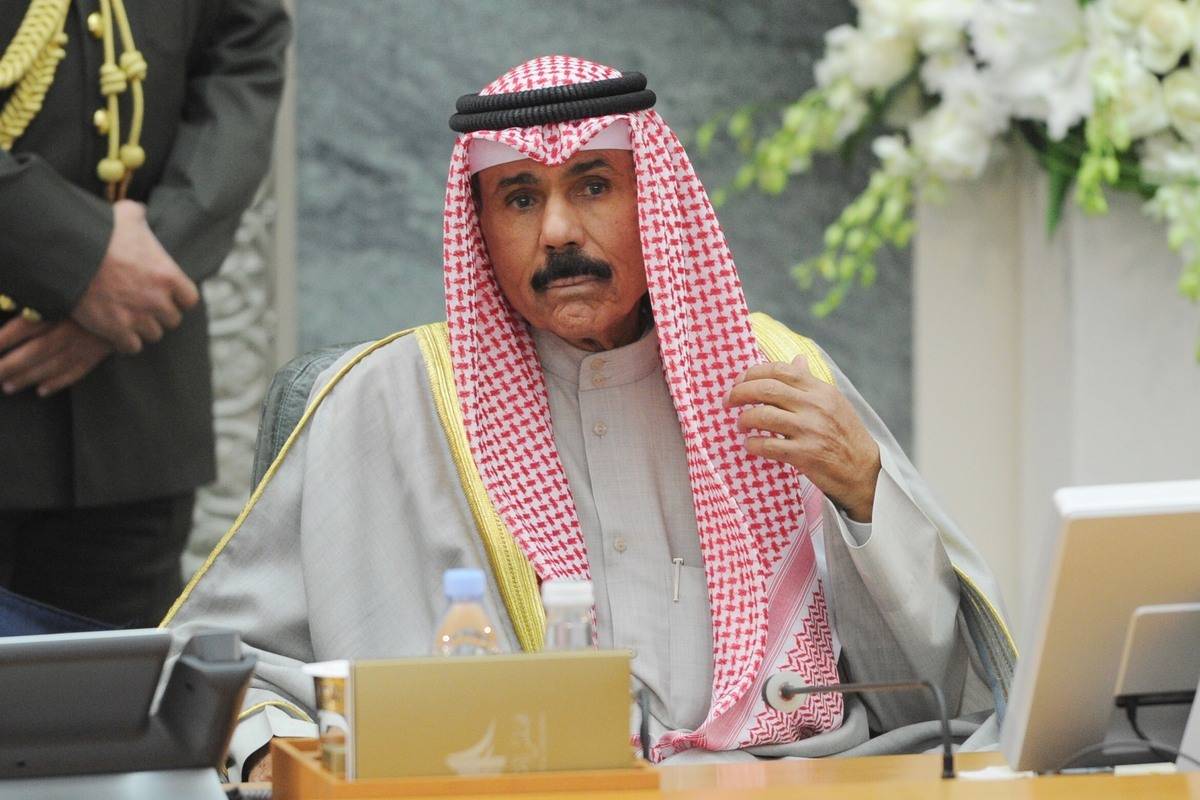 A file photo dates Dec. 11, 2016 shows Kuwaiti Emir Sheikh Nawaf al-Ahmad al-Jaber al-Sabah attends the opening of the new parliament established after the elections in the country at the Kuwait National Assembly building in Kuwait City, Kuwait. Kuwait's Emir Sheikh Nawaf al-Ahmad al-Sabah passed away on Saturday at the age of 86. [Jaber Abdulkhaleg - Anadolu Agency]
