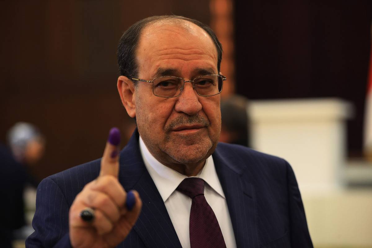 Former Iraqi Prime Minister Nouri al-Maliki leaves after voting at Al Rasheed Hotel as the country holds first elections for provincial councils within a decade in Baghdad's Green Zone, Iraq on December 18, 2023. [Murtadha Al-Sudani - Anadolu Agency]