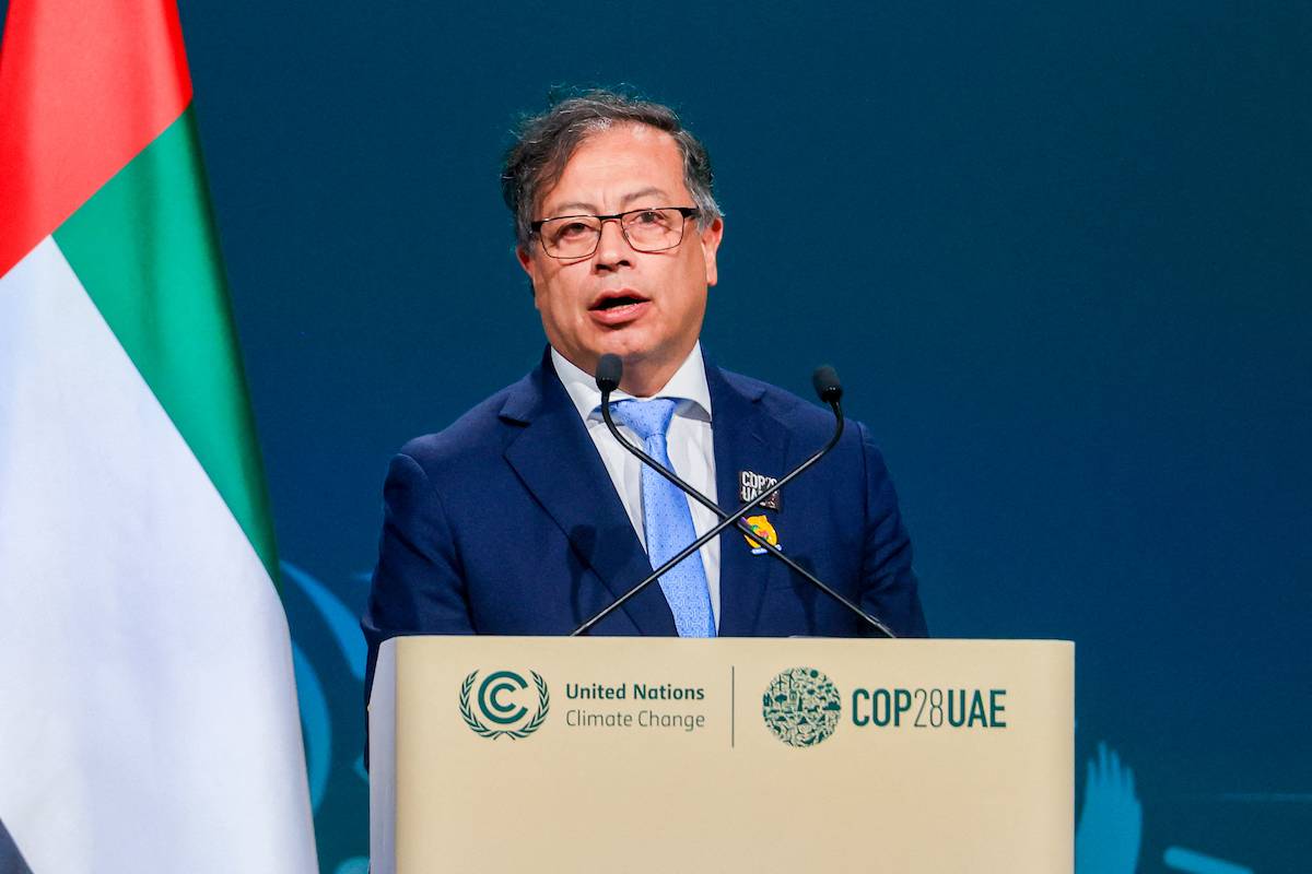 Colombia's President Gustavo Petro speaks during the High-Level Segment for Heads of State and Government session at the United Nations climate summit in Dubai on December 1, 2023. [KARIM SAHIB / AFP]