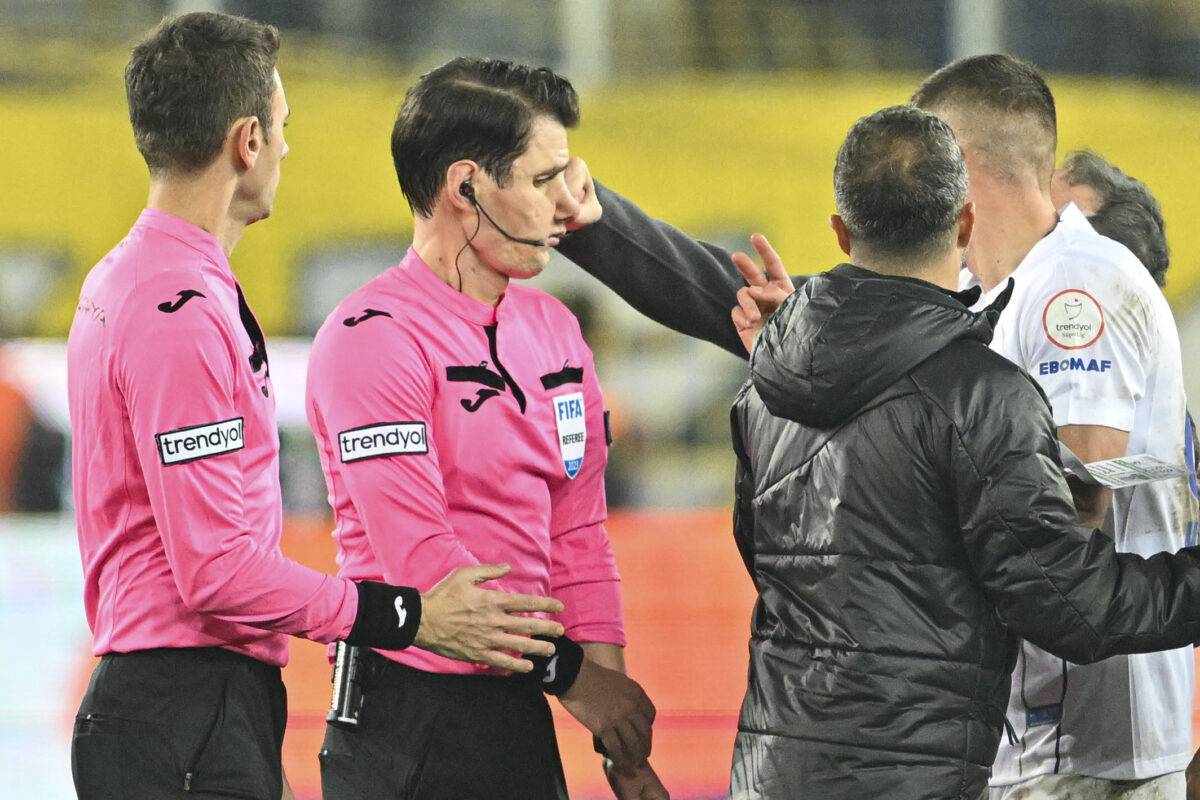 MKE Ankaragucu President Faruk Koca punches referee Halil Umut Meler