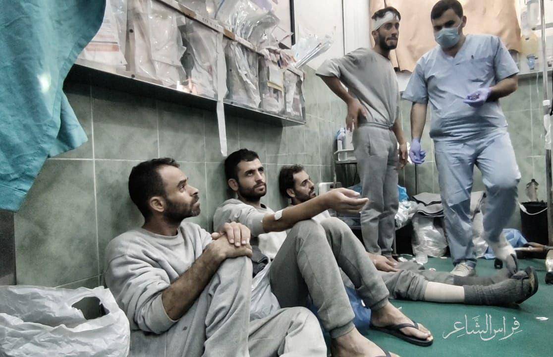 Palestinian prisoners were brought to Abu Youssef Al-Najjar Hospital in Rafah in south of Gaza as a result of the torture inflicted upon them during detention by Israeli forces in inhumane conditions [Firas Al-Shaer]