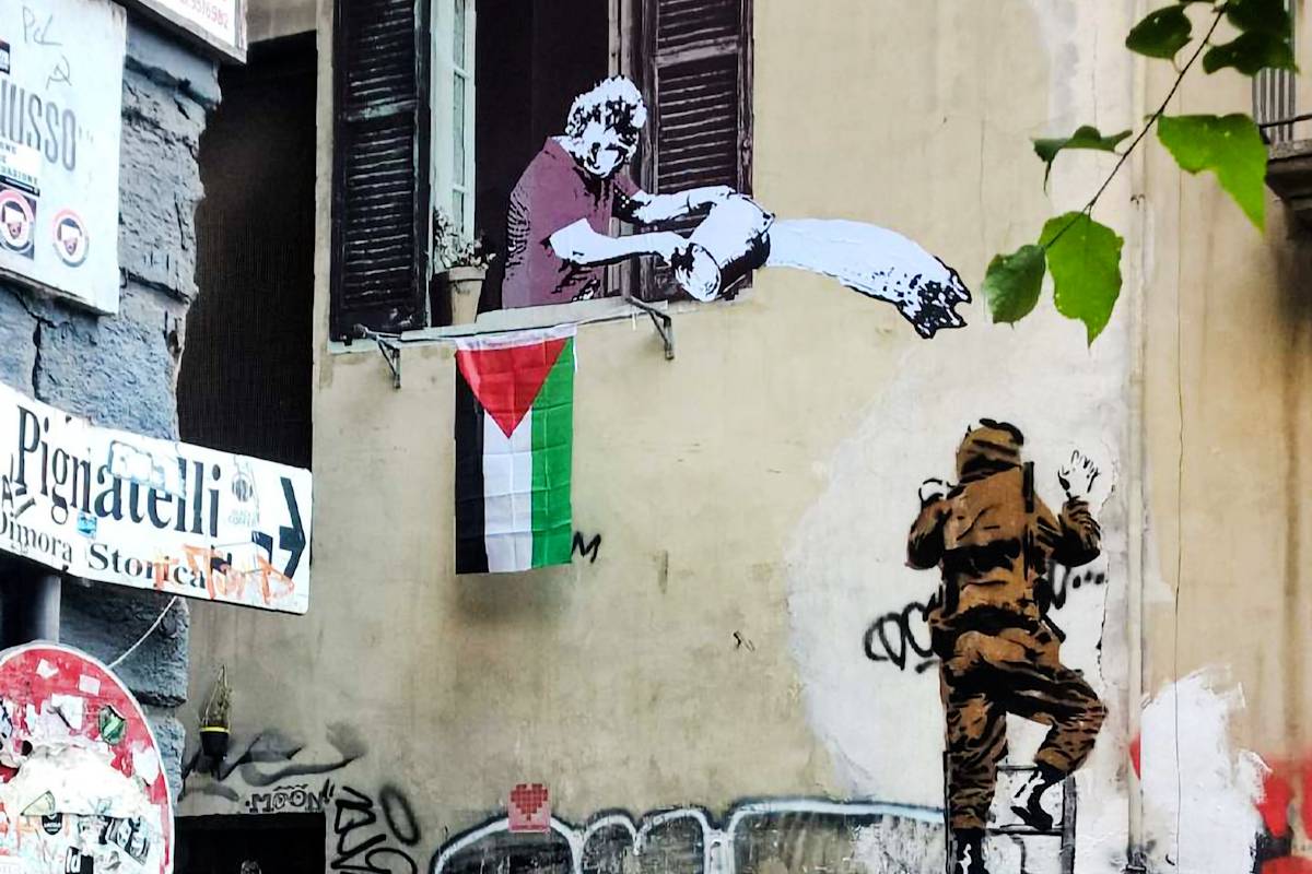 Thumbnail - Drawing Palestine's struggle in the streets of Naples