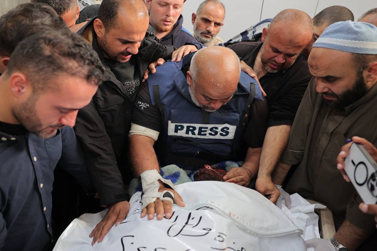 Jazeera's bureau chief in Gaza, Wael Al-Dahdouh's son Hamza Wael Al-Dahdouh and Mustafa Thuraya, who were also journalists are killed in an Israeli bombing on their car in the city of Rafah, Gaza on January 07, 2024. [Stringer - Anadolu Agency]