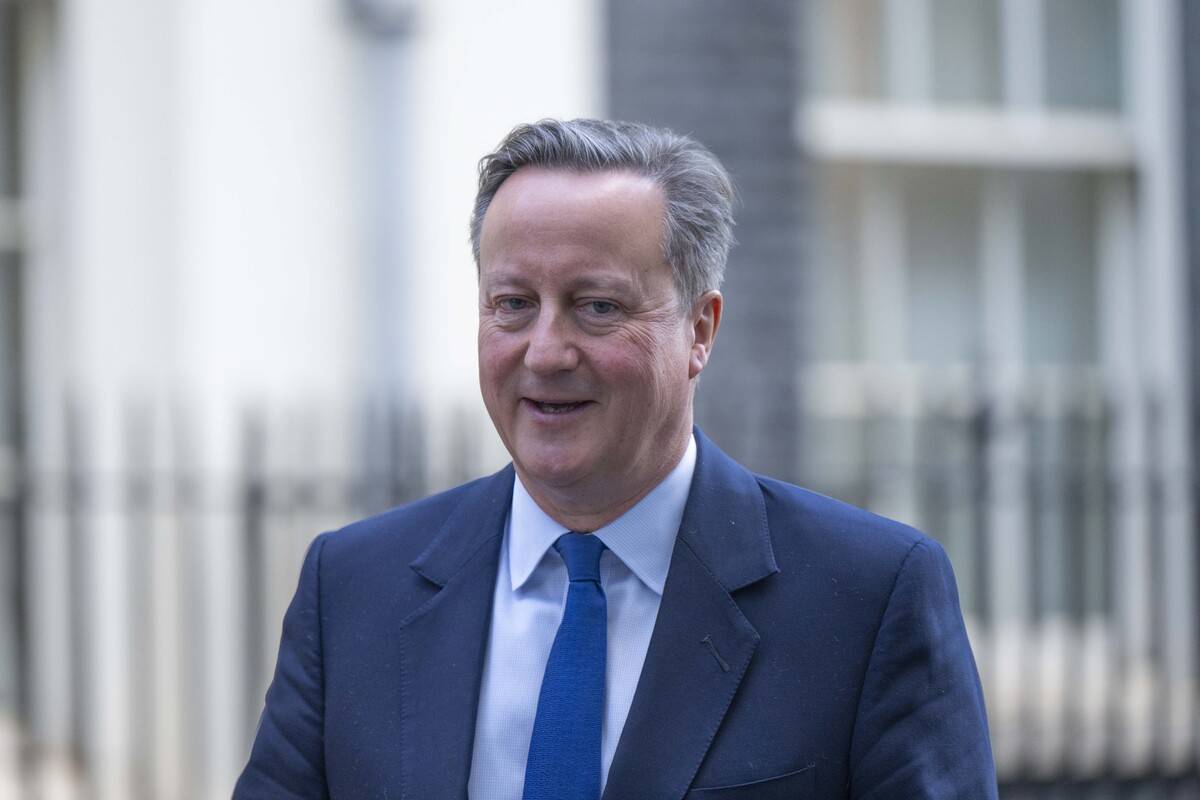 UK Secretary of State for Foreign Affairs David Cameron arrives Downing Street to attend the weekly Cabinet meeting in London, United Kingdom on January 09, 2024. [Raşid Necati Aslım - Anadolu Agency]