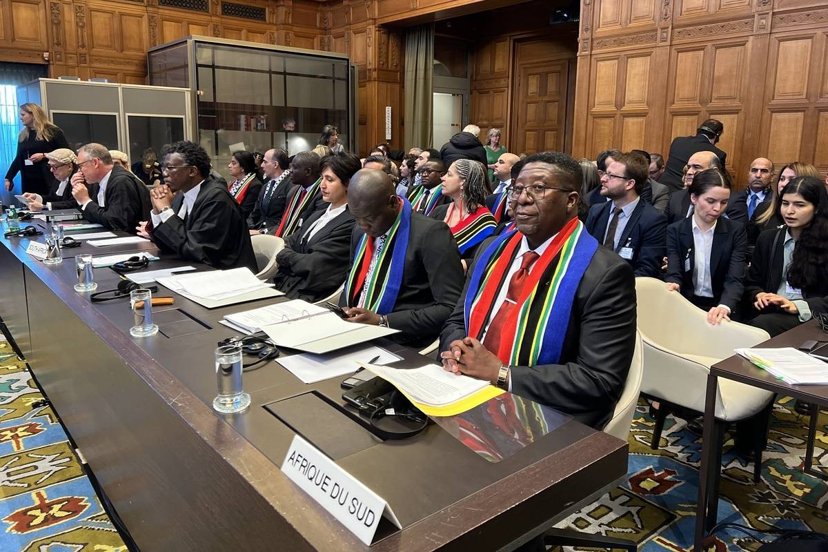 Public hearings in South Africa's genocide case against Israel at the International Court of Justice (ICJ) in The Hague, Netherlands on January 11, 2024 [Selman Aksünger/Anadolu Agency]