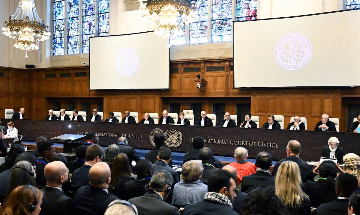 Public hearings in South Africa's genocide case against Israel began on Thursday at the International Court of Justice (ICJ) in The Hague, Netherlands on January 11, 2024. [Dursun Aydemir - Anadolu Agency]