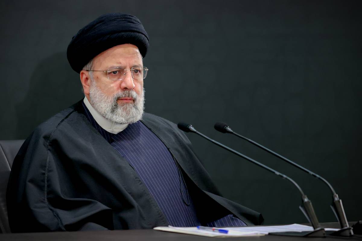 Iranian President Ebrahim Raisi gives a speech in Tehran, Iran on January 14, 2024. [Iranian Presidency - Anadolu Agency]