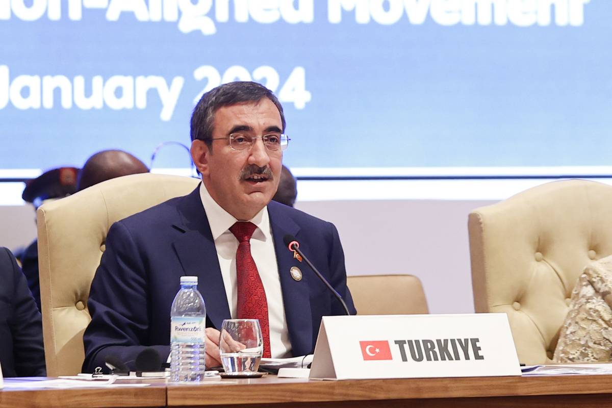 Turkish Vice President Cevdet Yilmaz in Kampala, Uganda on January 19, 2024 [Arman Önal/Anadolu Agency]
