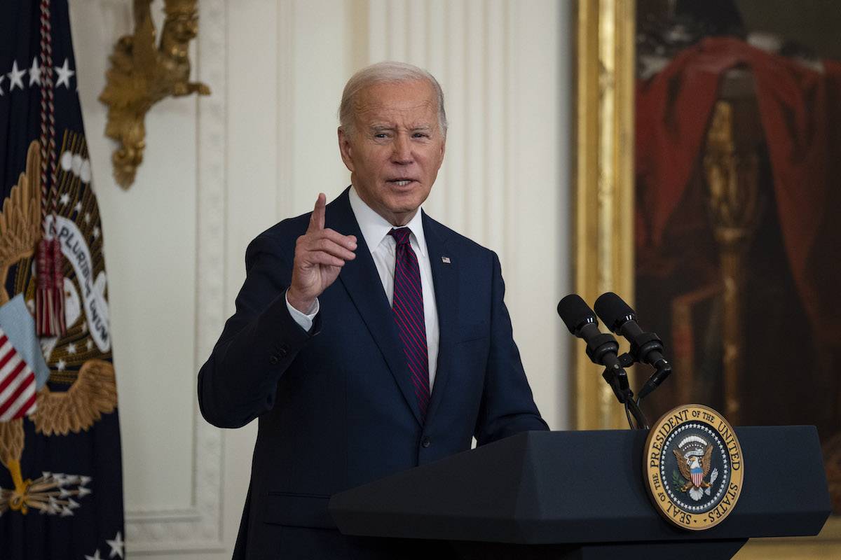 US President Joe Biden gives a speech in Washington, DC, United States on January 19, 2024. [Mostafa Bassim - Anadolu Agency]