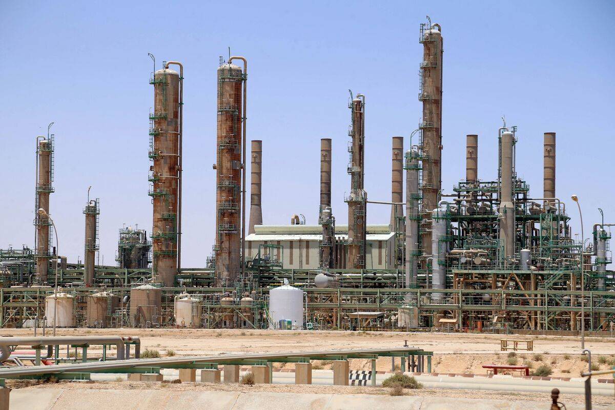 Shows an oil refinery in Libya's northern town of Ras Lanuf. [Photo by -/AFP via Getty Images]