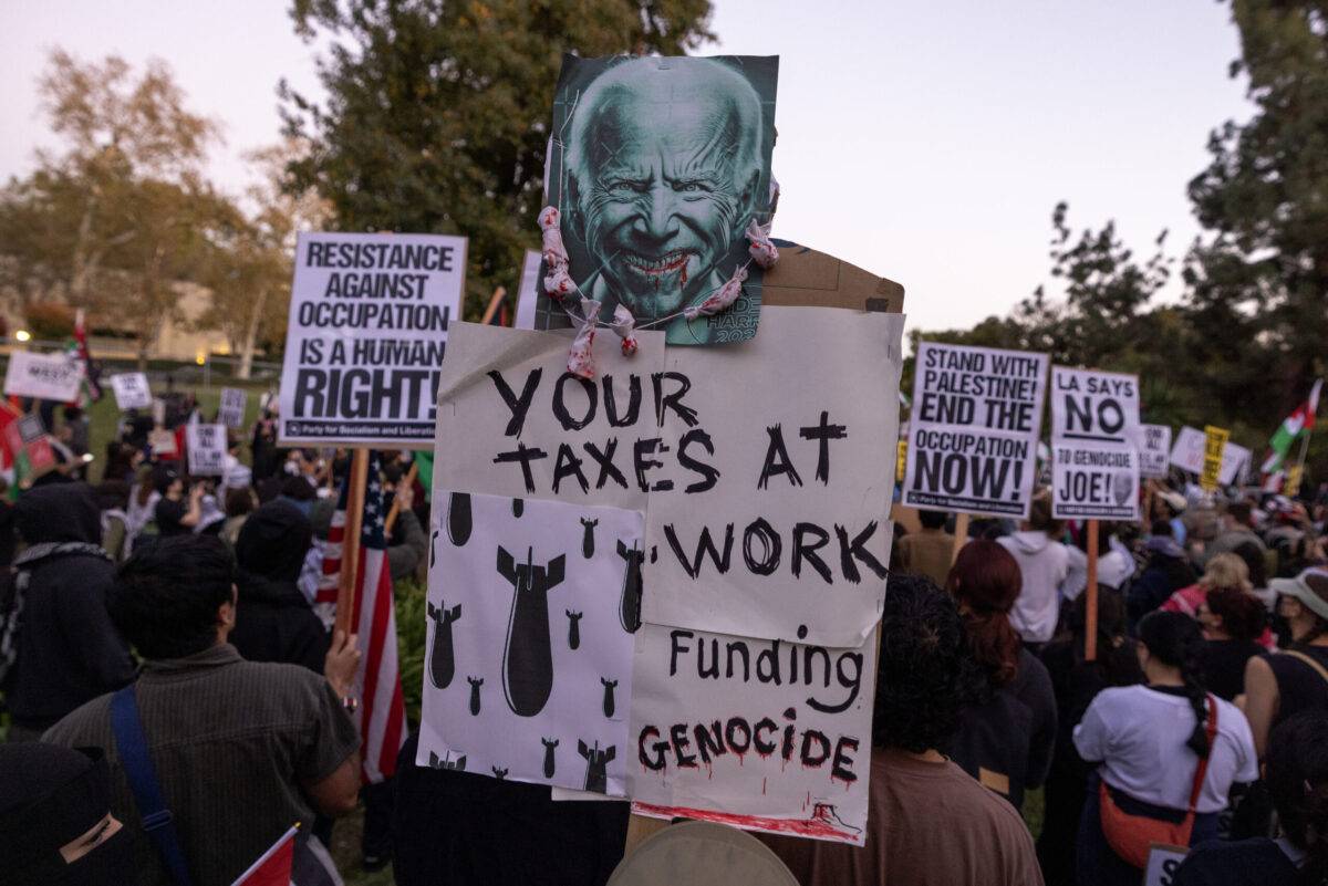 Pro-Palestinian Activists Protest President Biden's Visit To Los Angeles