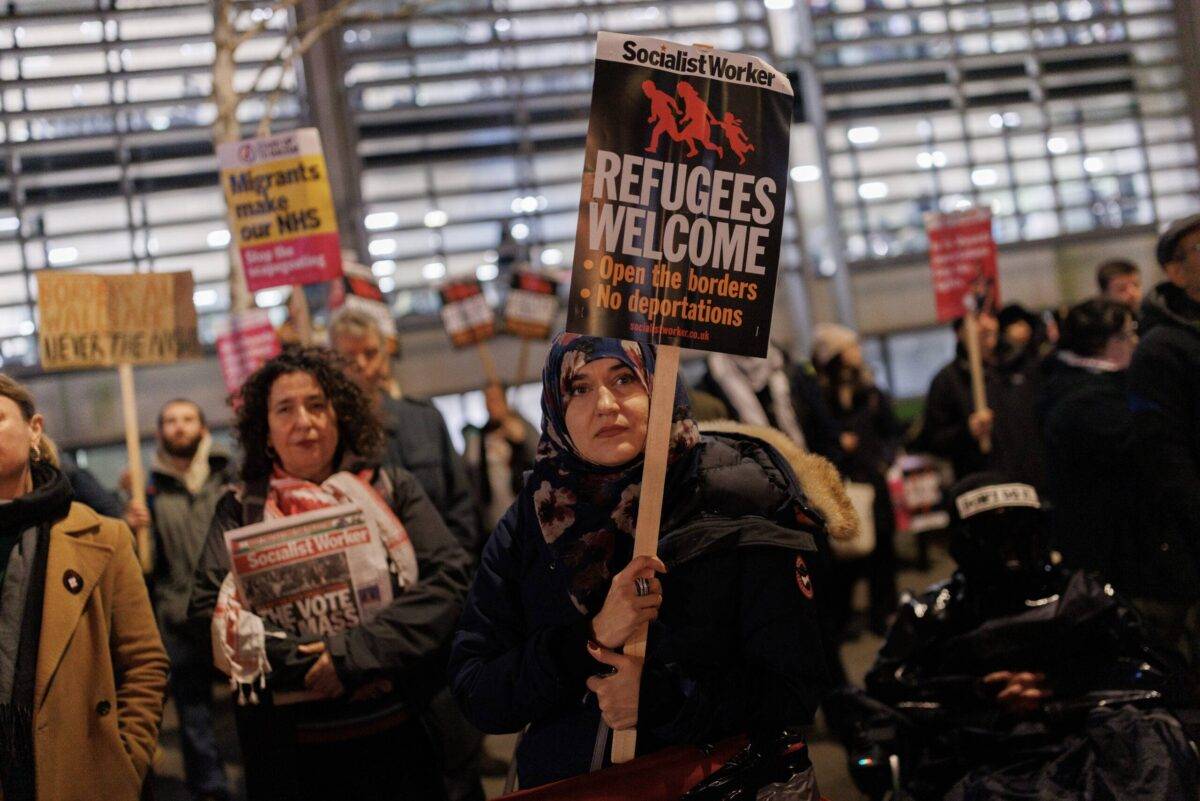 Care4Calais Leads 'Refugees Welcome' Rally On International Migrants Day