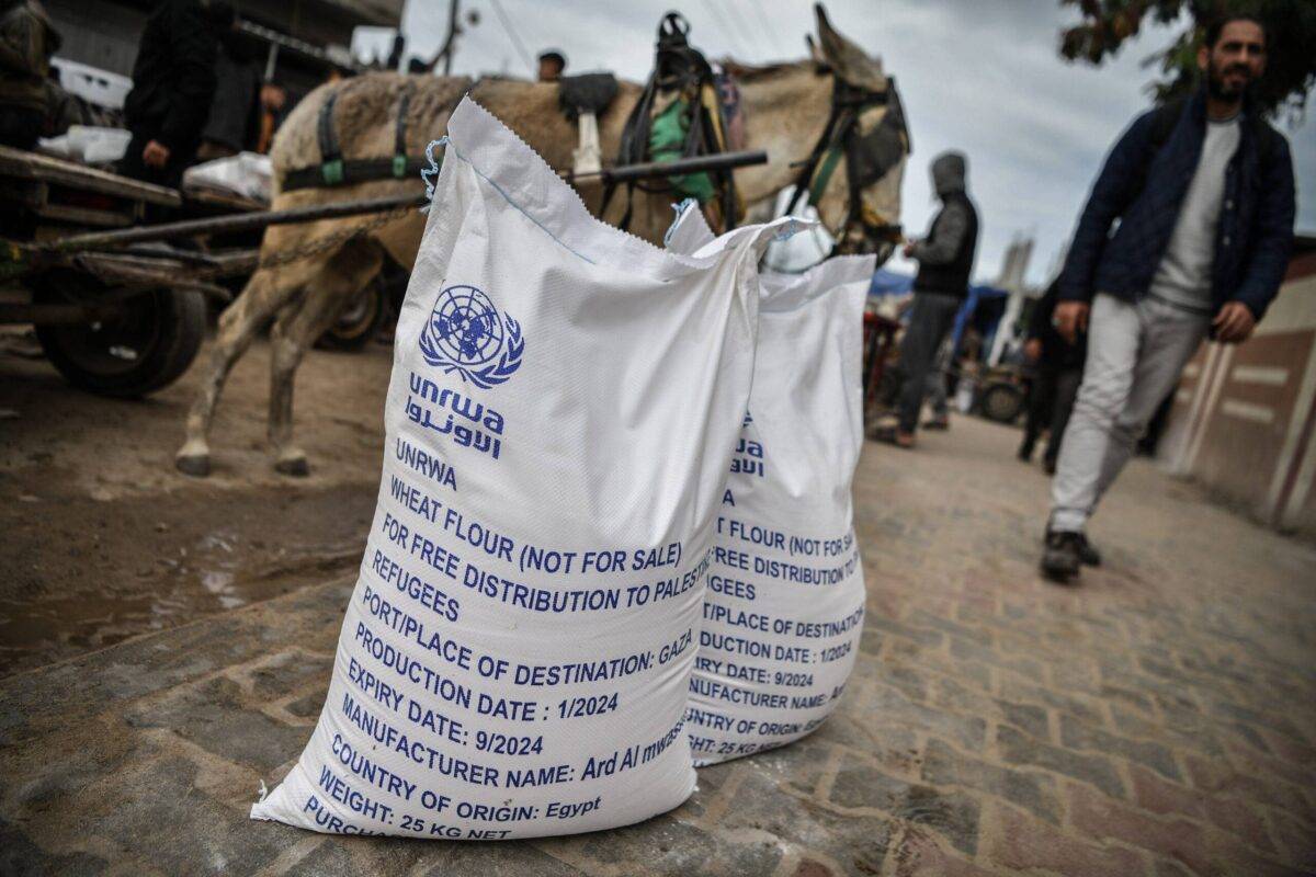 UNRWA distributed flour to Palestinians in Rafah