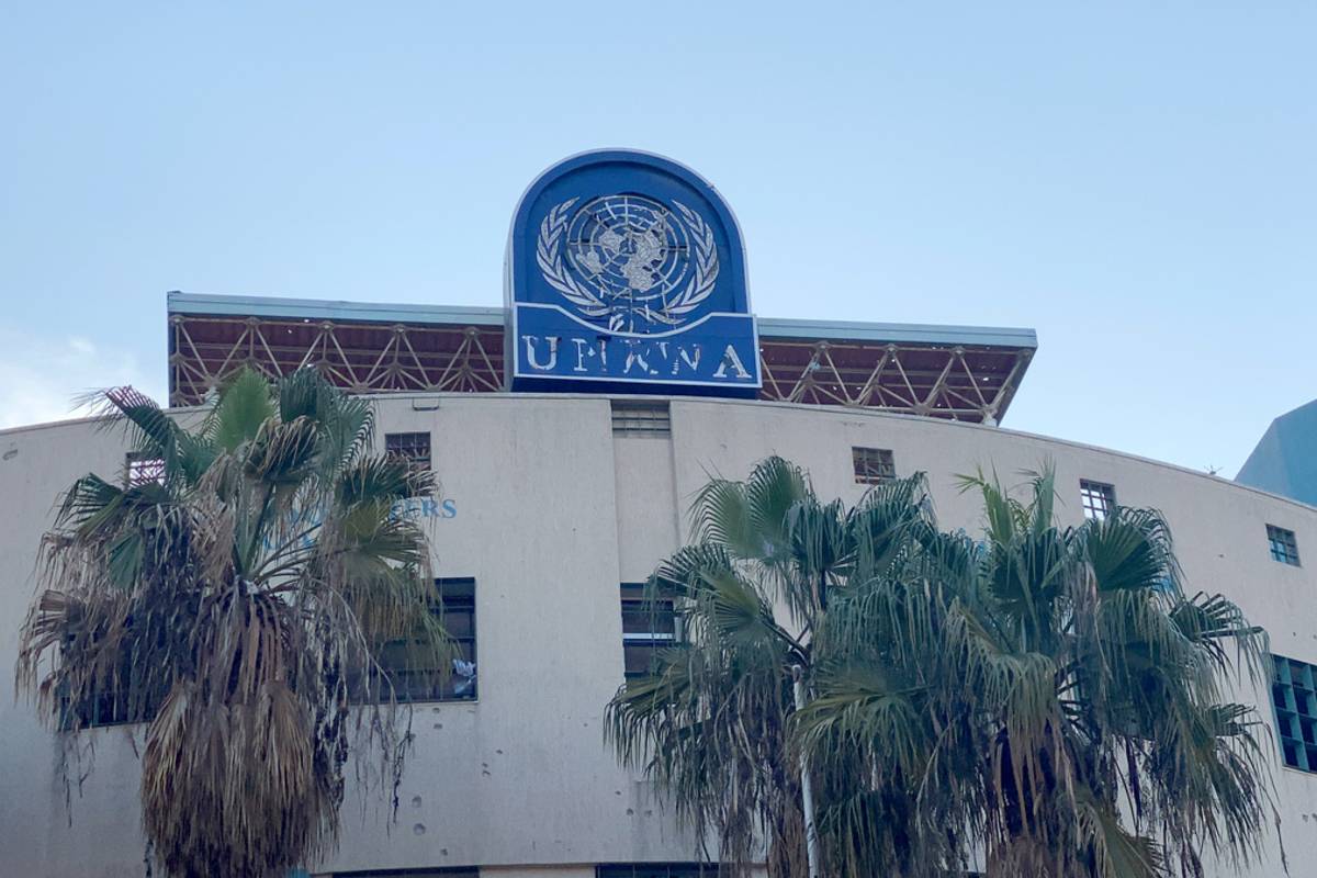 A view of destruction at UNRWA headquarters, which provides aid to millions of Palestinians and works under the United Nations, is targeted by Israel in Gaza City, Gaza on February 11, 2024. [Karam Hassan - Anadolu Agency]