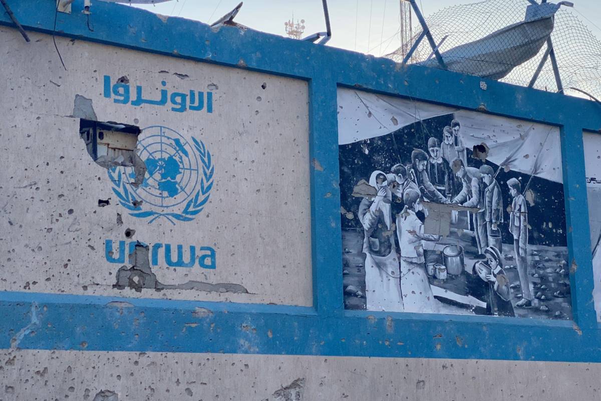 A view of destruction at UNRWA headquarters, which provides aid to millions of Palestinians and works under the United Nations, is targeted by Israel in Gaza City, Gaza on February 11, 2024. [Karam Hassan - Anadolu Agency]