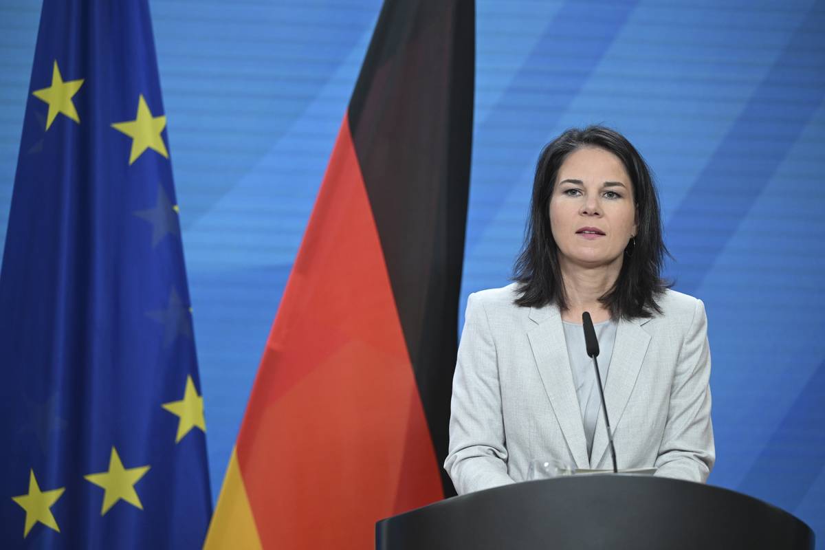 German Foreign Minister Annalena Baerbock gives a speech in Berlin, Germany on February 13, 2024. [Halil Sağırkaya - Anadolu Agency]
