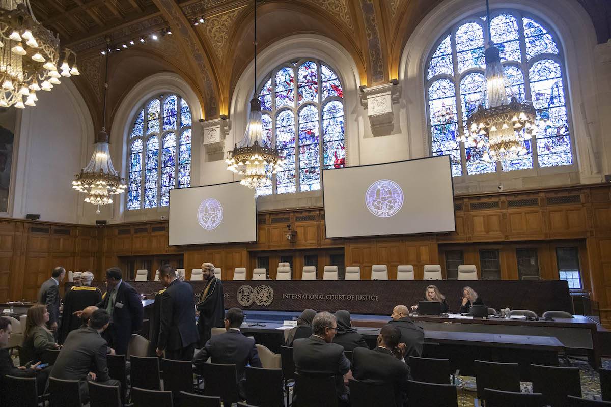The hearings on the advisory proceedings of the International Court of Justice (ICJ) on the legal consequences of Israel's practices in the Palestinian territories in The Hague, Netherlands on February 23, 2024. [Nikos Oikonomou - Anadolu Agency]