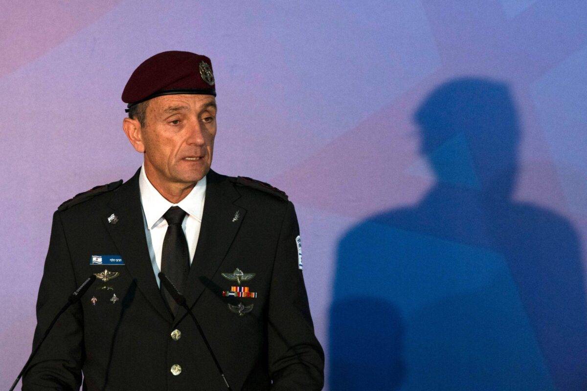 Israel's new army chief of staff Herzi Halevi speaks during his official appointment ceremony in Jerusalem, on 16 January, 2023 [MAYA ALLERUZZO/POOL/AFP via Getty Images]