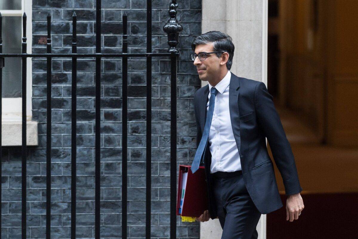 Rishi Sunak Departs Downing Street for PMQs in London