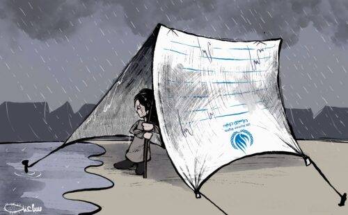Palestinians in Gaza see UNRWA funding cuts as 'death sentence' - Cartoon [Sabaaneh/Middle East Monitor] 