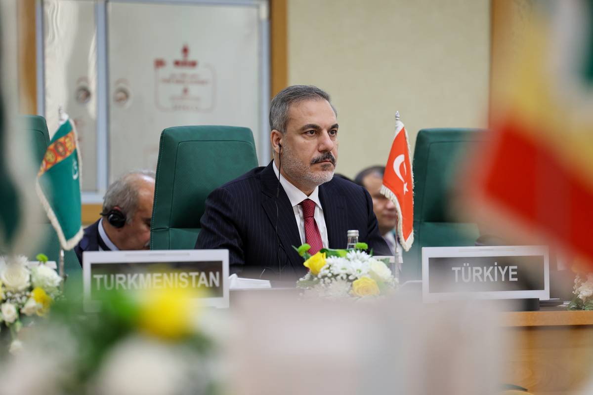 Turkish Foreign Minister Hakan Fidan attends Extraordinary Session of Organization of Islamic Cooperation (OIC) Council of Foreign Ministers in Jeddah, Saudi Arabia on March 05, 2024. [Arda Küçükkaya - Anadolu Agency]