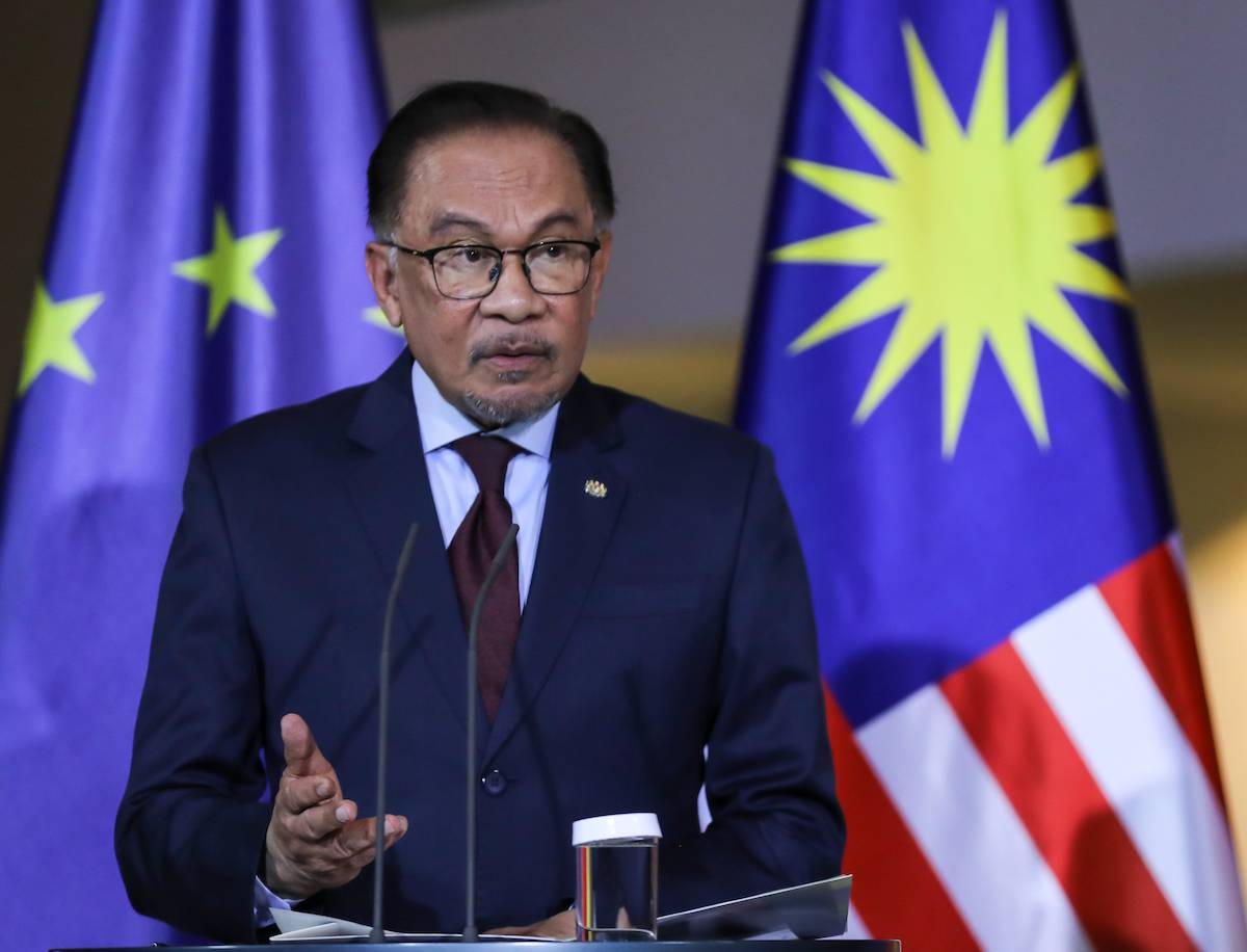 Malaysian Prime Minister Anwar Ibrahim in Berlin, Germany on March 11, 2024. [Ömer Sercan Karkuş - Anadolu Agency]