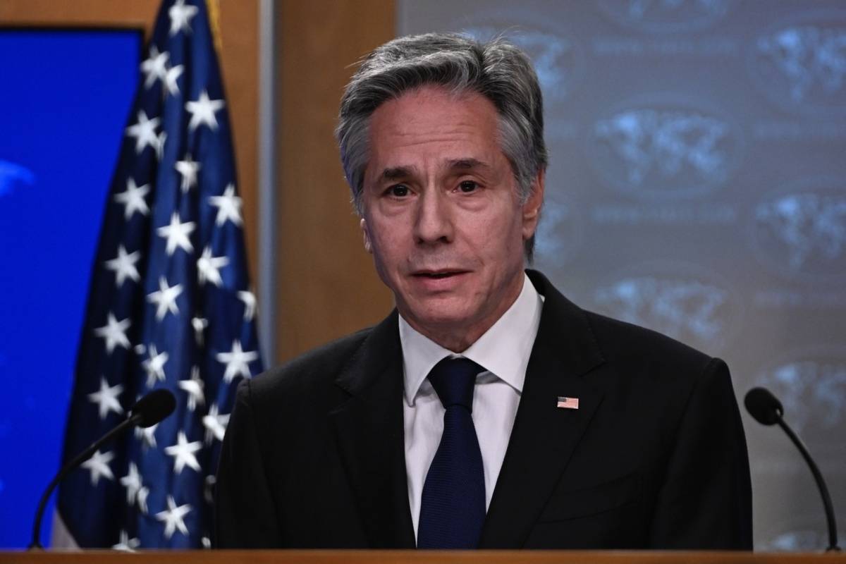 The United States Secretary of State Antony Blinken speaks to reporters during the press briefing at the State Department in Washington, United States, March 13, 2024. [Celal Güneş - Anadolu Agency]