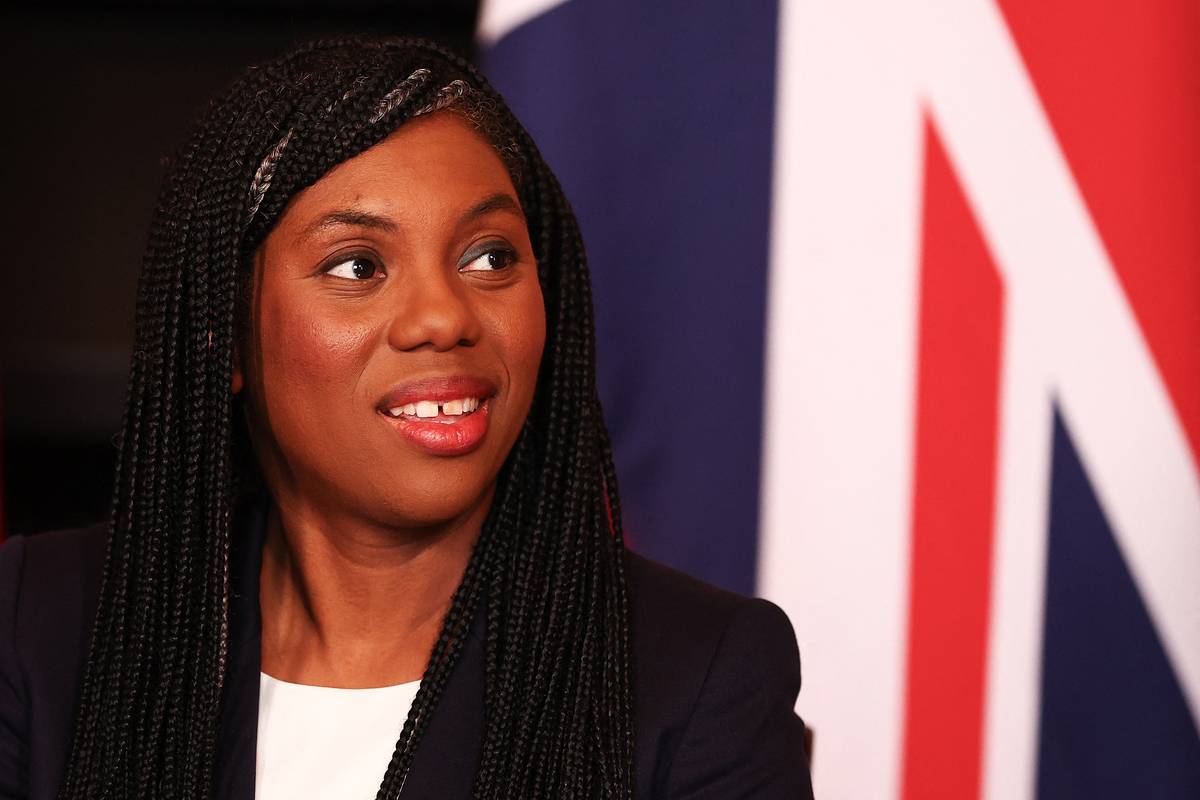 Britain's Business and Trade Secretary, and Minister for Women and Equalities Kemi Badenoch in Downing Street, central London, on March 13, 2024. [Photo by PETER NICHOLLS/POOL/AFP via Getty Images]