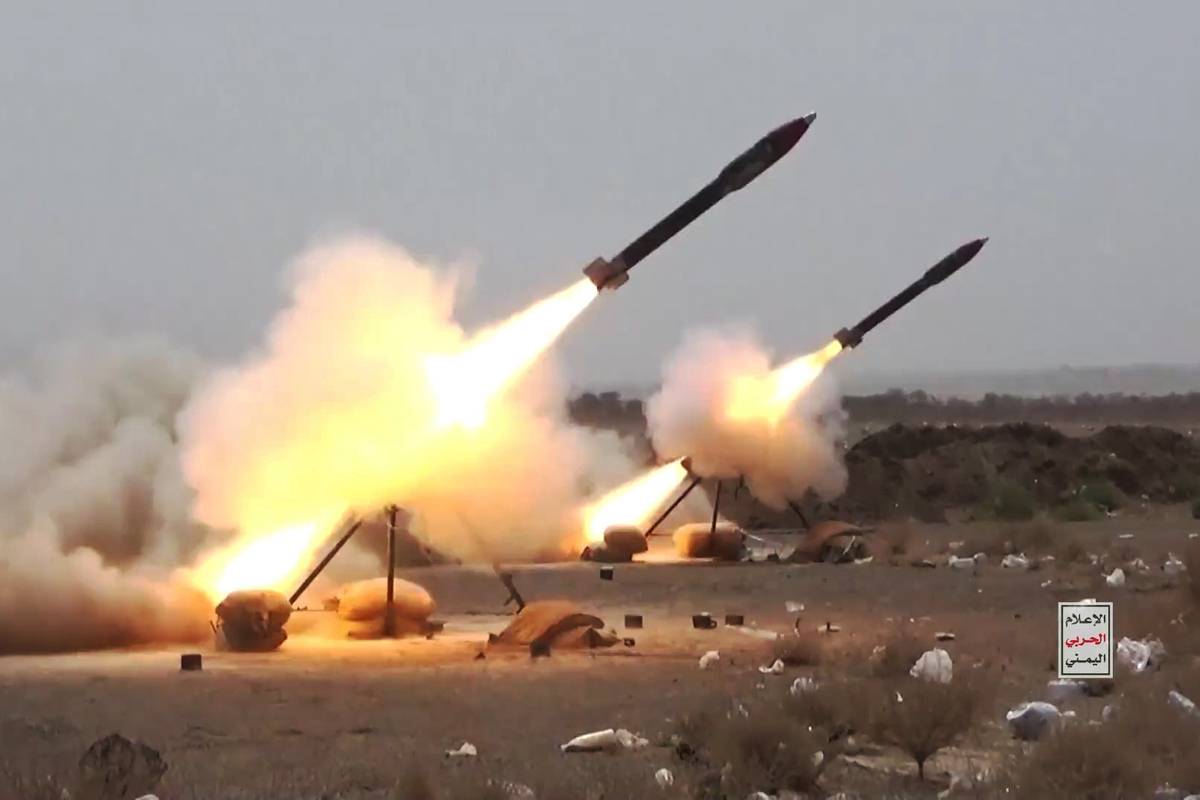 In this handout photo provided by the Houthi media center, fighters participate in a military exercise on March 12, 2024, in Sana'a, Yemen. [Photo by Houthi Movement via Getty Images]